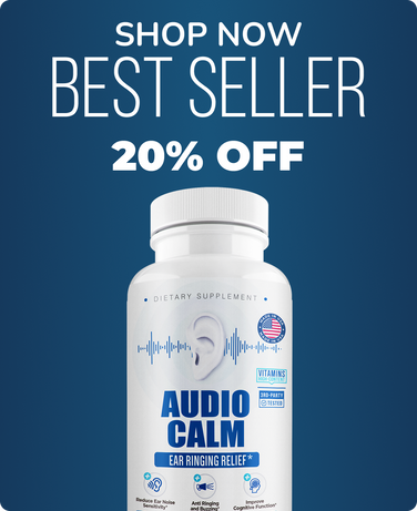 Aura Vitamins Audio calm banner best sellers Ear ringing relief 20% off banner