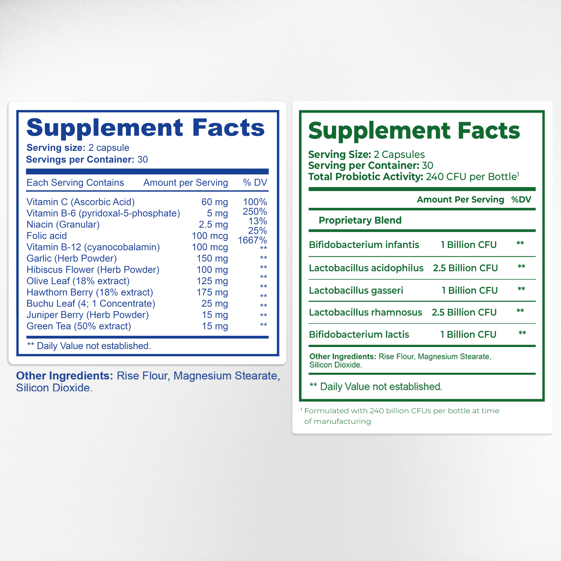 RingOff & Probiotik Supplement Facts & Ingredients Label | Aura Vitamins