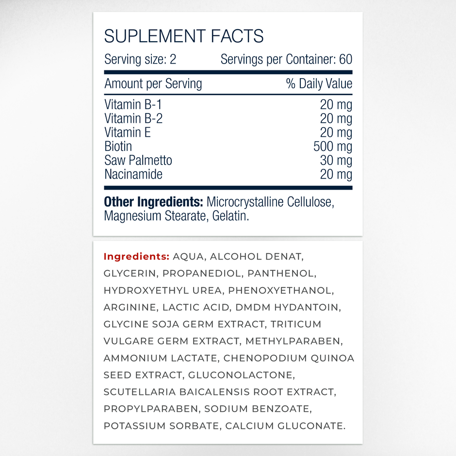 Capilar Plus Complete Hair System Supplement Facts & Ingredients Label | Aura Vitamins