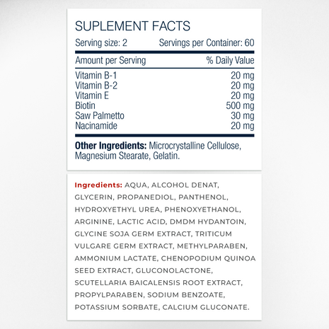 Capilar Plus Complete Hair System Supplement Facts & Ingredients Label | Aura Vitamins