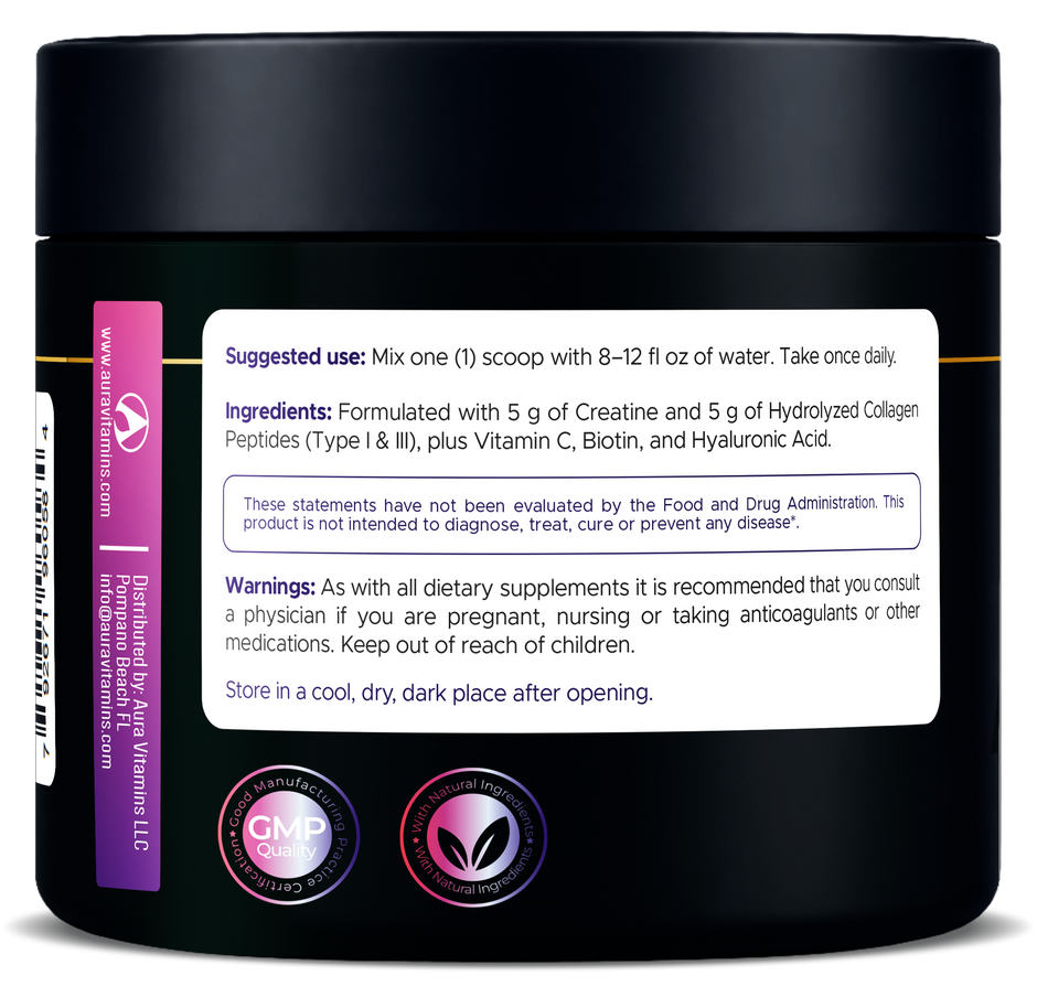 ViveMax Collagen & Creatine Powder | Daily Muscle Support & Post-Workout Wellness