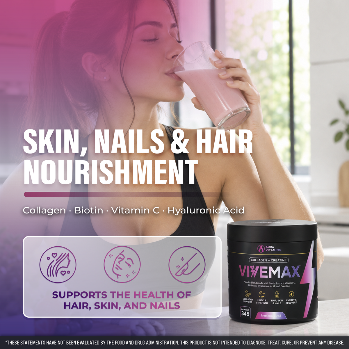 ViveMax Collagen & Creatine Powder | Daily Muscle Support & Post-Workout Wellness
