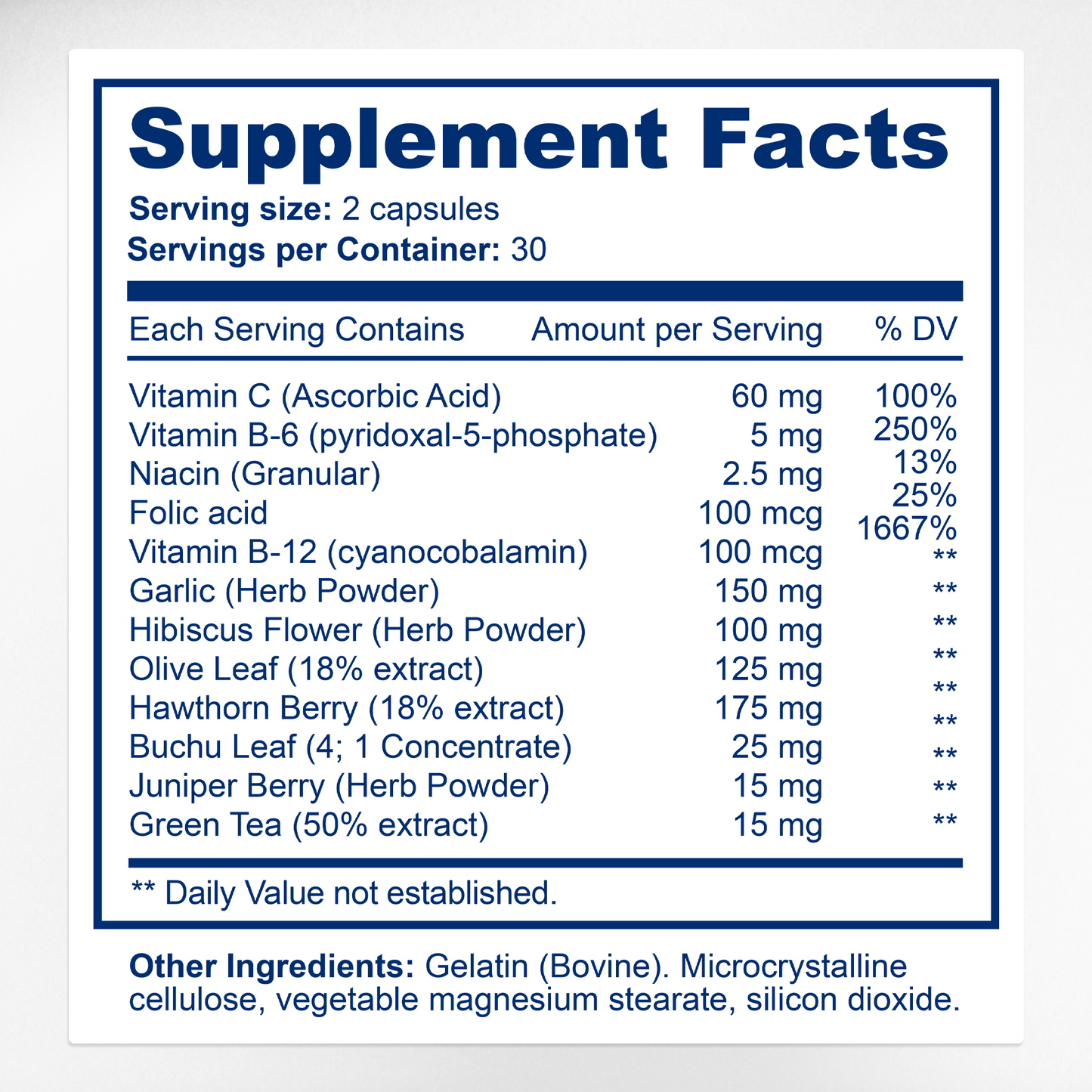 Audio Calm Supplement Facts & Tinnitus Support Ingredients Label | Aura Vitamins