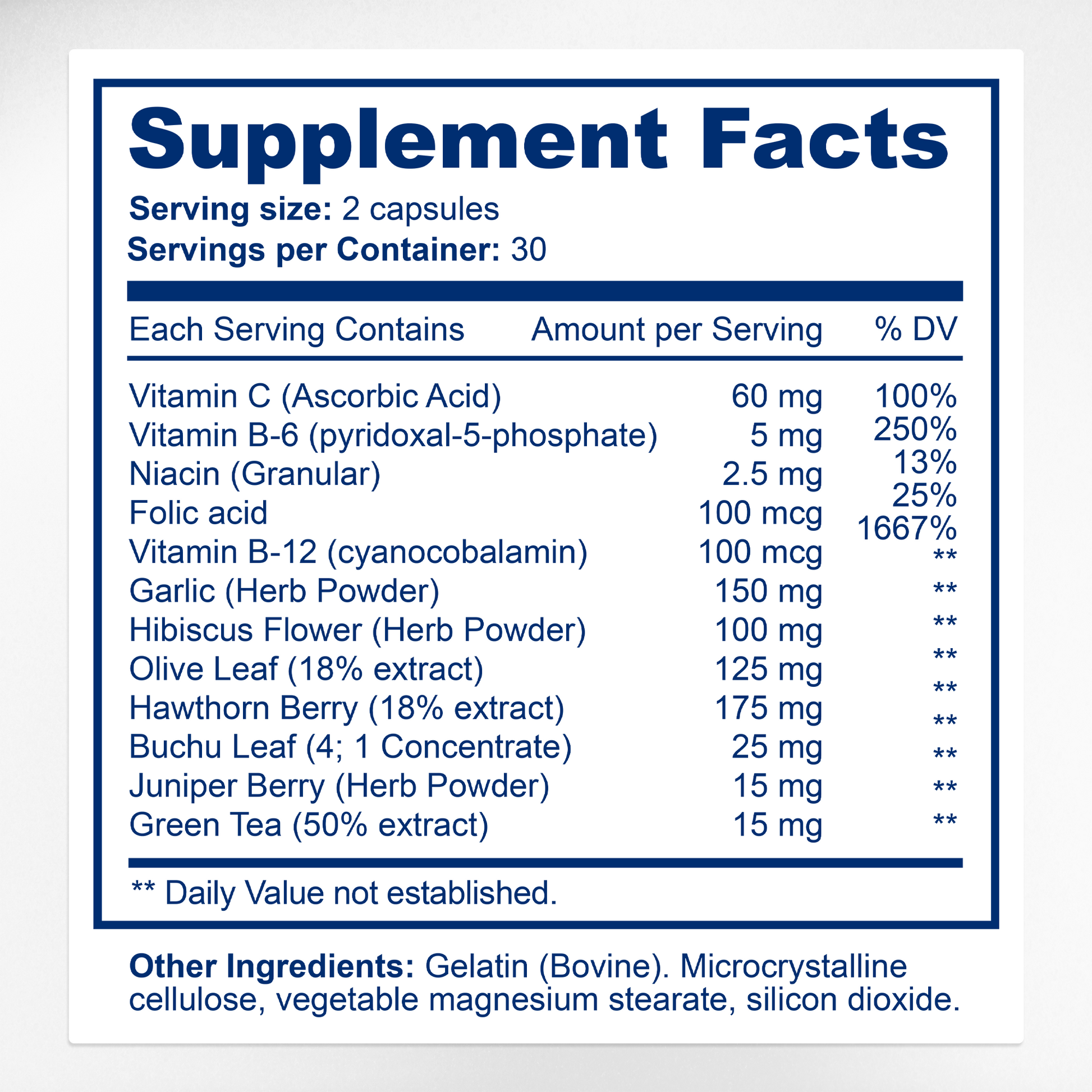 Audio Calm Supplement Facts & Tinnitus Support Ingredients Label | Aura Vitamins