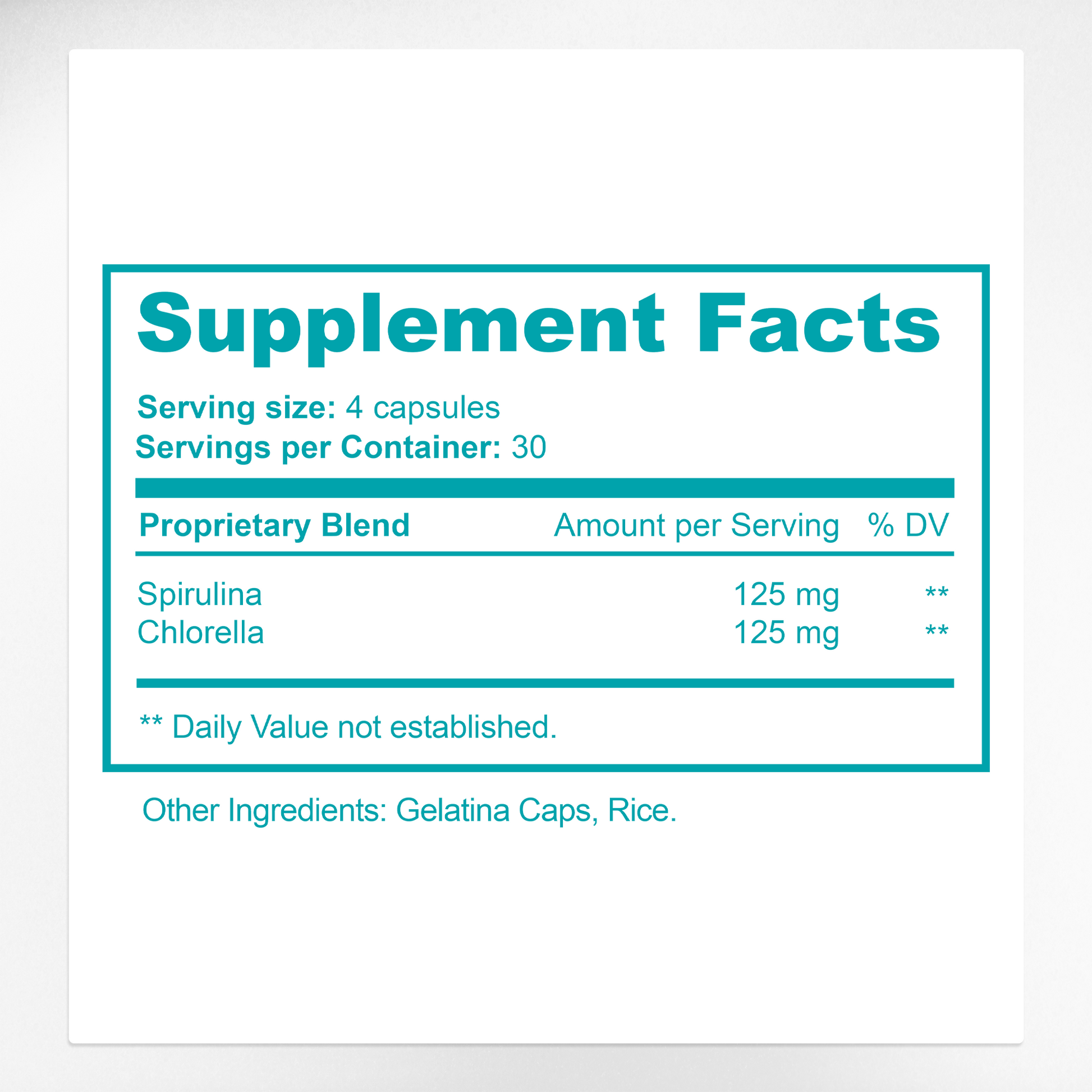 Premium Stem Cell 1,000mg Supplement Facts & AFA Blue-Green Algae Ingredients Label | Aura Vitamins