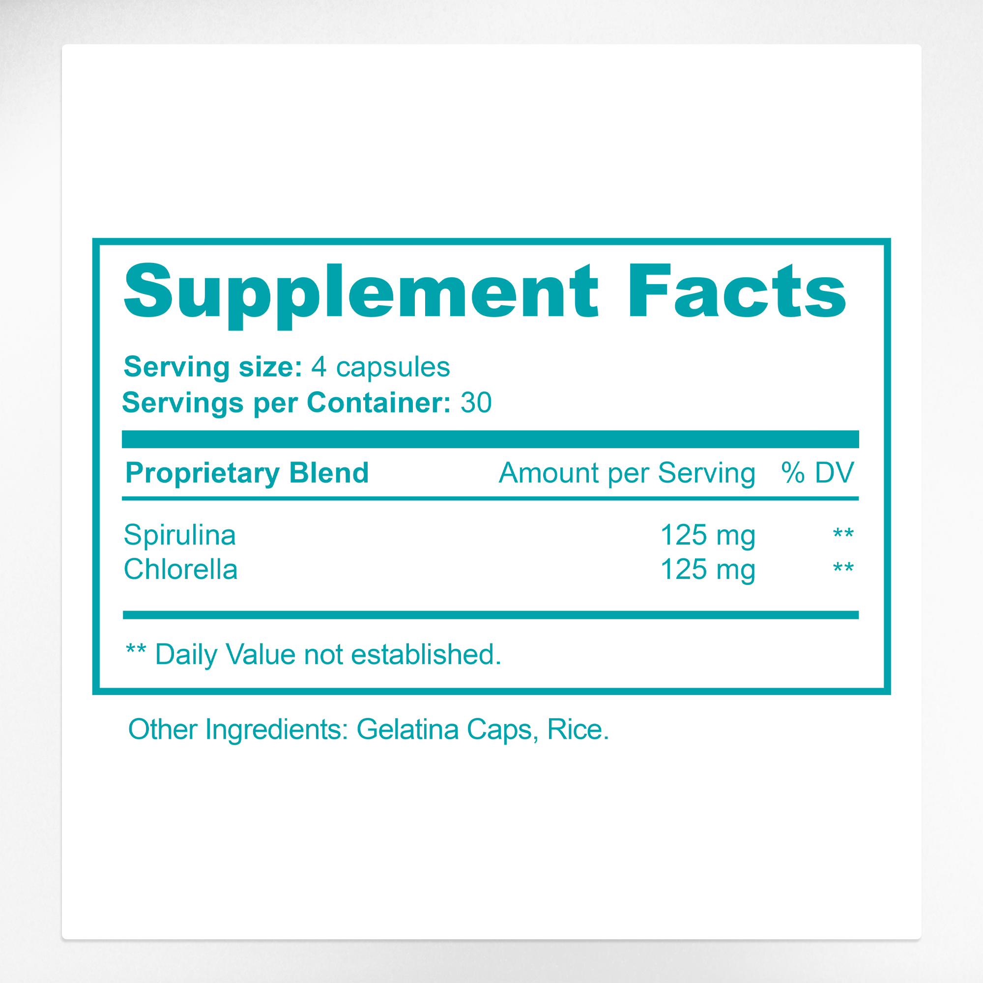 Premium Stem Cell 1,000mg Supplement Facts & AFA Blue-Green Algae Ingredients Label | Aura Vitamins