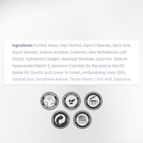 Collagen Cream Ingredients & Deep Hydration Formula Label | Aura Vitamins