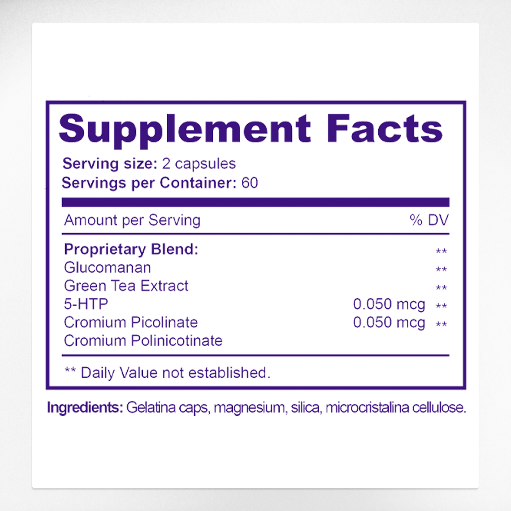 Balloon Slim Supplement Facts & Appetite Control Ingredients Label | Aura Vitamins