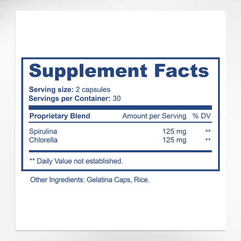 Stem Cell 500mg Supplement Facts & AFA Blue-Green Algae Ingredients Label | Aura Vitamins