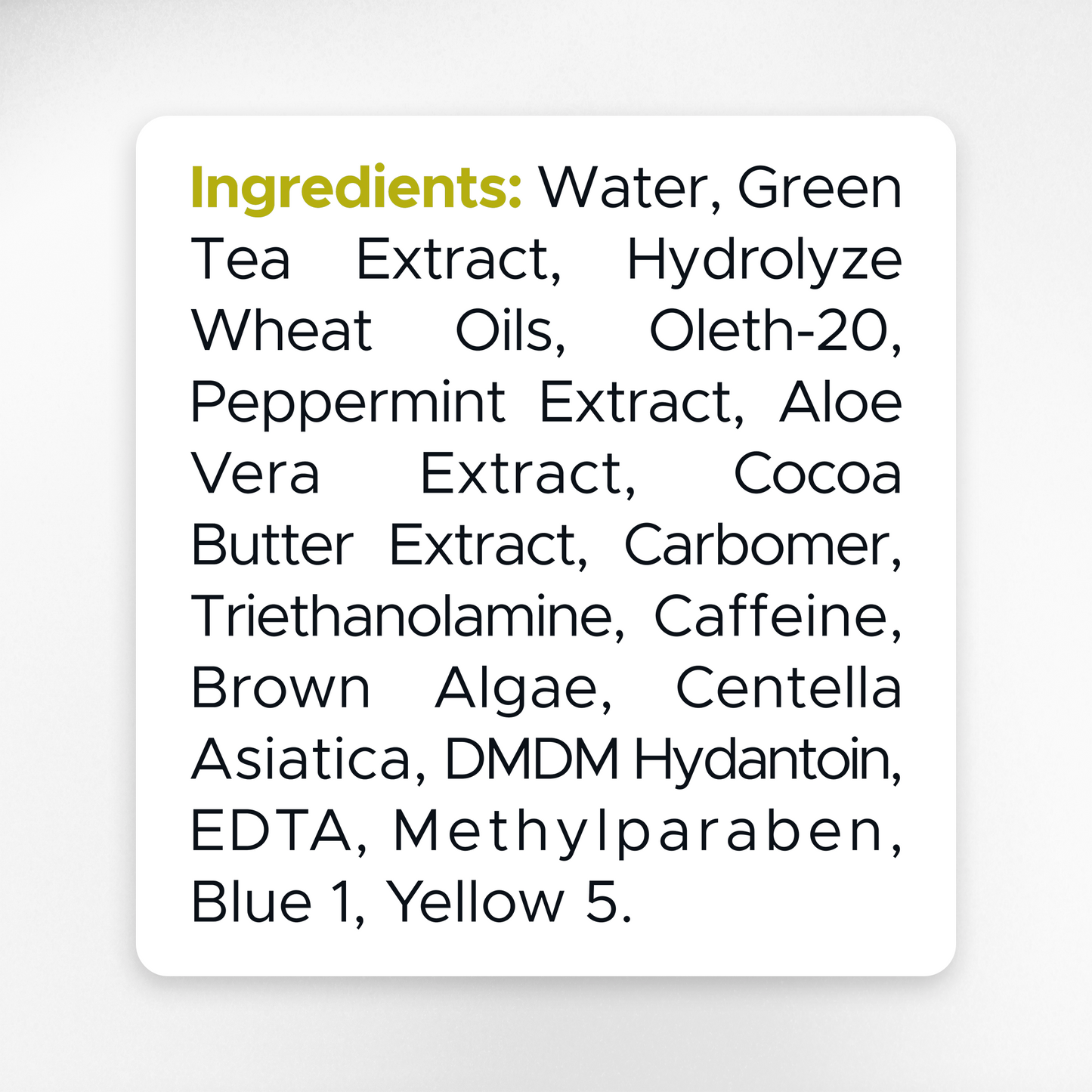 Sauna Twin Body Gel Ingredients & Active Formula Label | Aura Vitamins