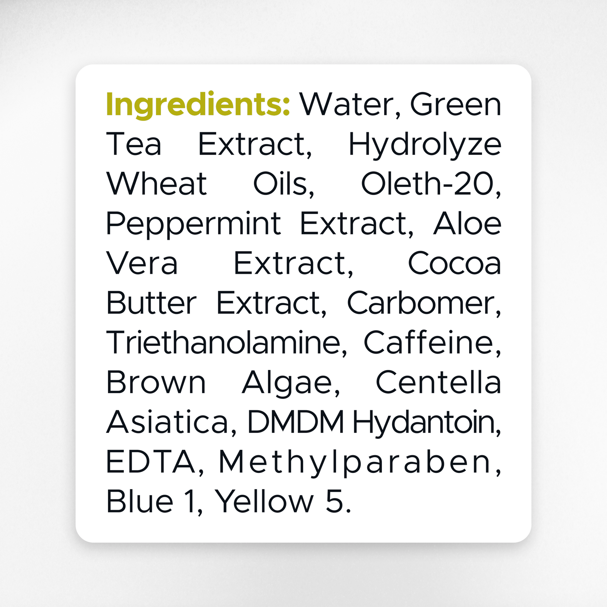 Sauna Twin Body Gel Ingredients & Active Formula Label | Aura Vitamins