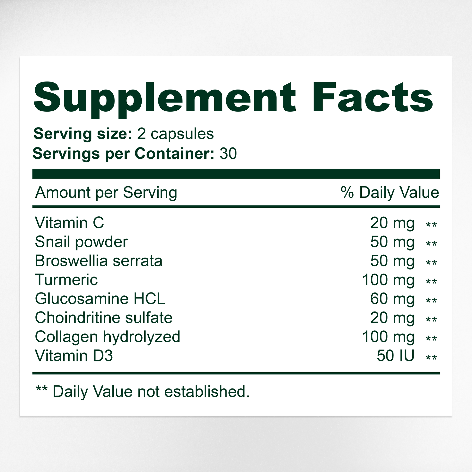 Regemax Supplement Facts & Joint Health Ingredients Label | Aura Vitamins