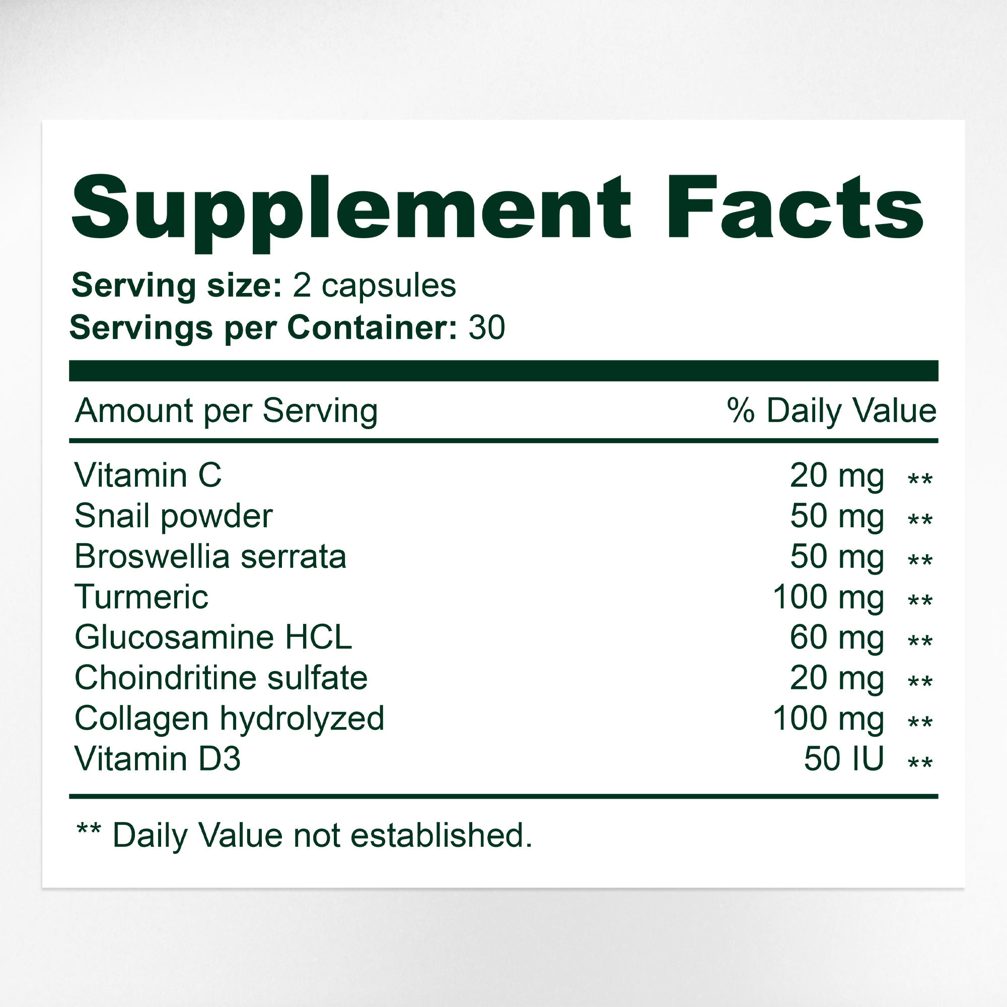 Regemax Supplement Facts & Joint Health Ingredients Label | Aura Vitamins
