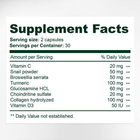 Regemax Supplement Facts & Joint Health Ingredients Label | Aura Vitamins