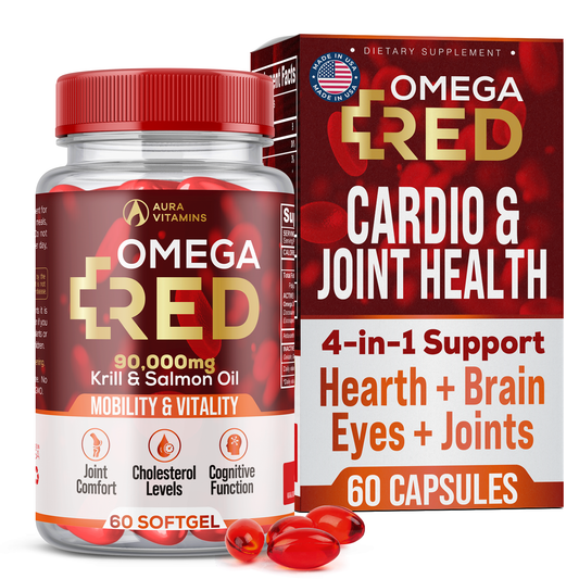 Omega Red Omega-3 Capsules for Heart, Brain & Joint Support | Aura Vitamins