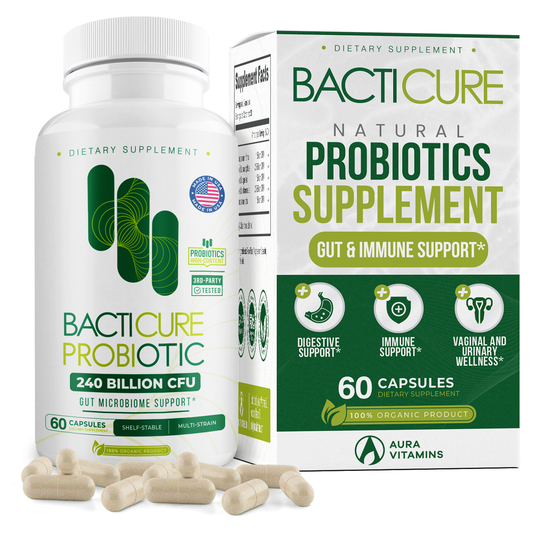 Bacticure - Natural Probiotic | 240B of CFUs Advanced Gut Health & Digestive Support