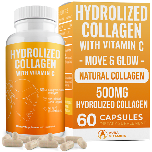 Hydrolyzed Collagen + Vitamin C Capsules | Skin, Hair & Joint Support