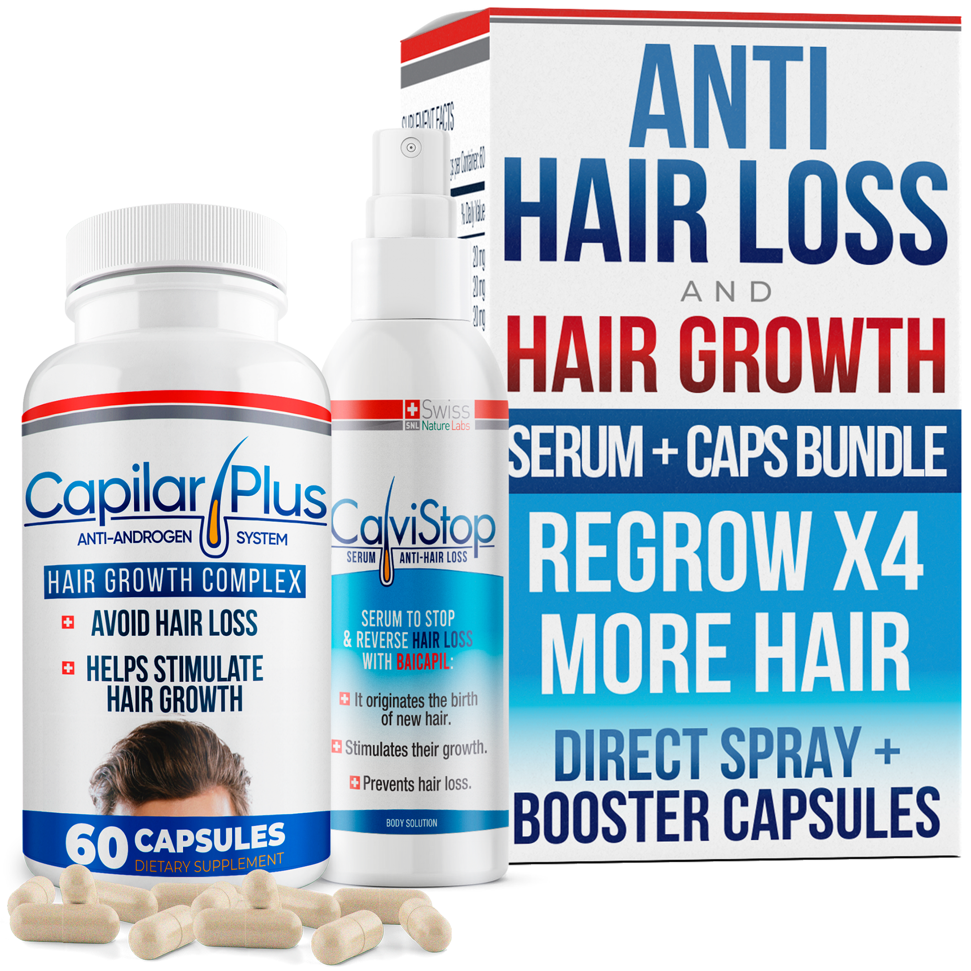 Capilar Plus + CalviStop Serum Bundle for Hair Growth & Anti-Hair Loss | Aura Vitamins