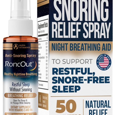 Roncout Oral Spray Bottle for Snoring Relief & Nighttime Breathing | Aura Vitamins
