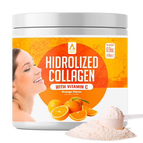 Orange Hydrolyzed Collagen Powder + Vitamin C for Skin, Hair & Joint Support | Aura Vitamins